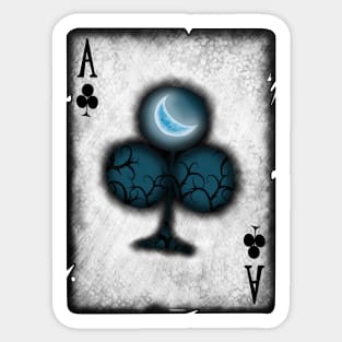 Ace of Clubs with Moon Sticker